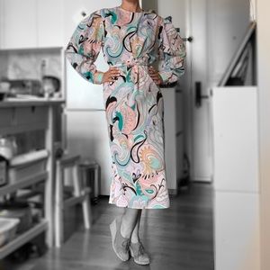 PINKYOTTO Pattern Cocktail Long-sleeve Dress